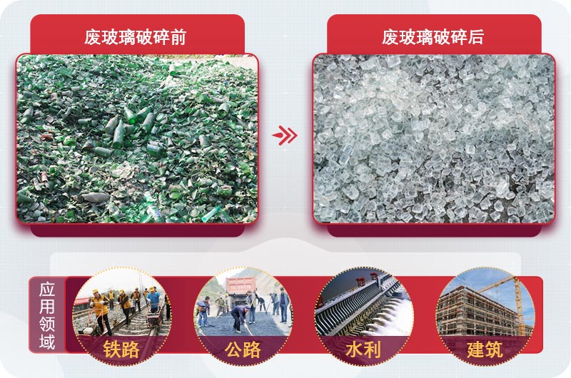 廢玻璃粉碎后用途廣，供不應(yīng)求
